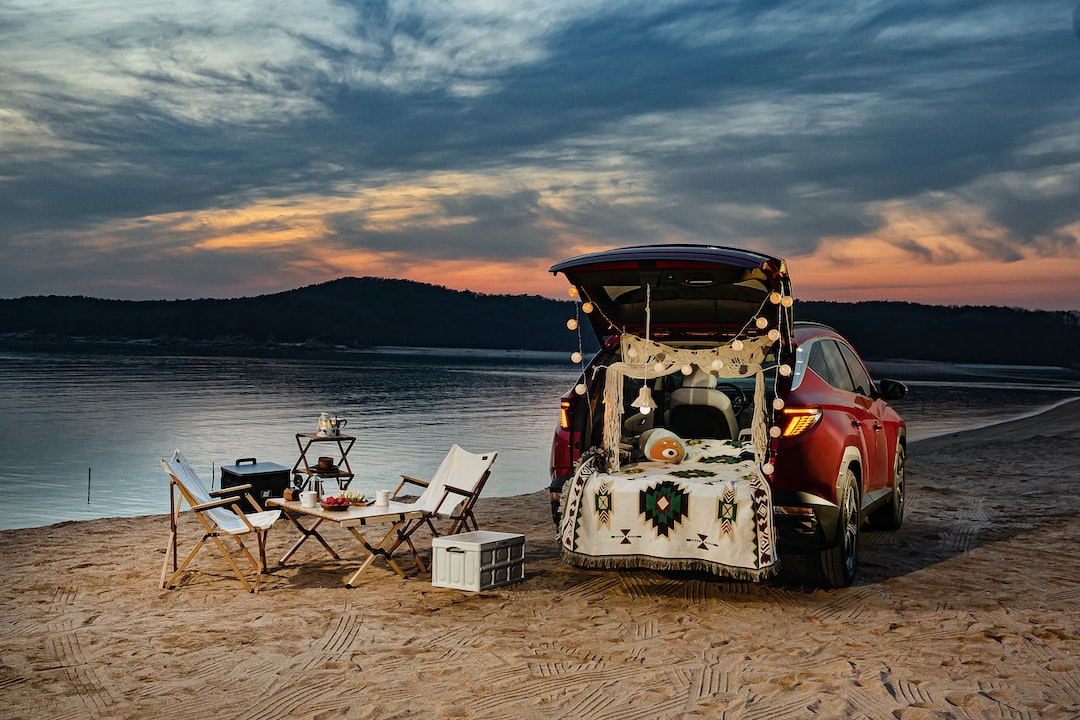 a car parked on a beach