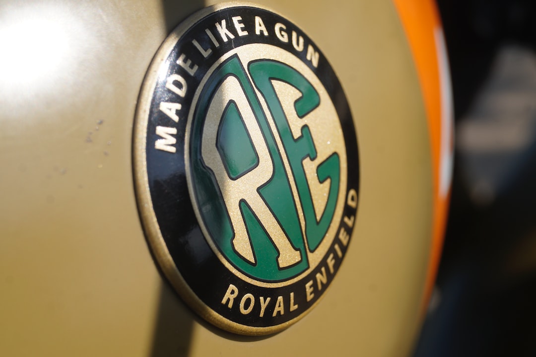 a close up of a badge on a motorcycle