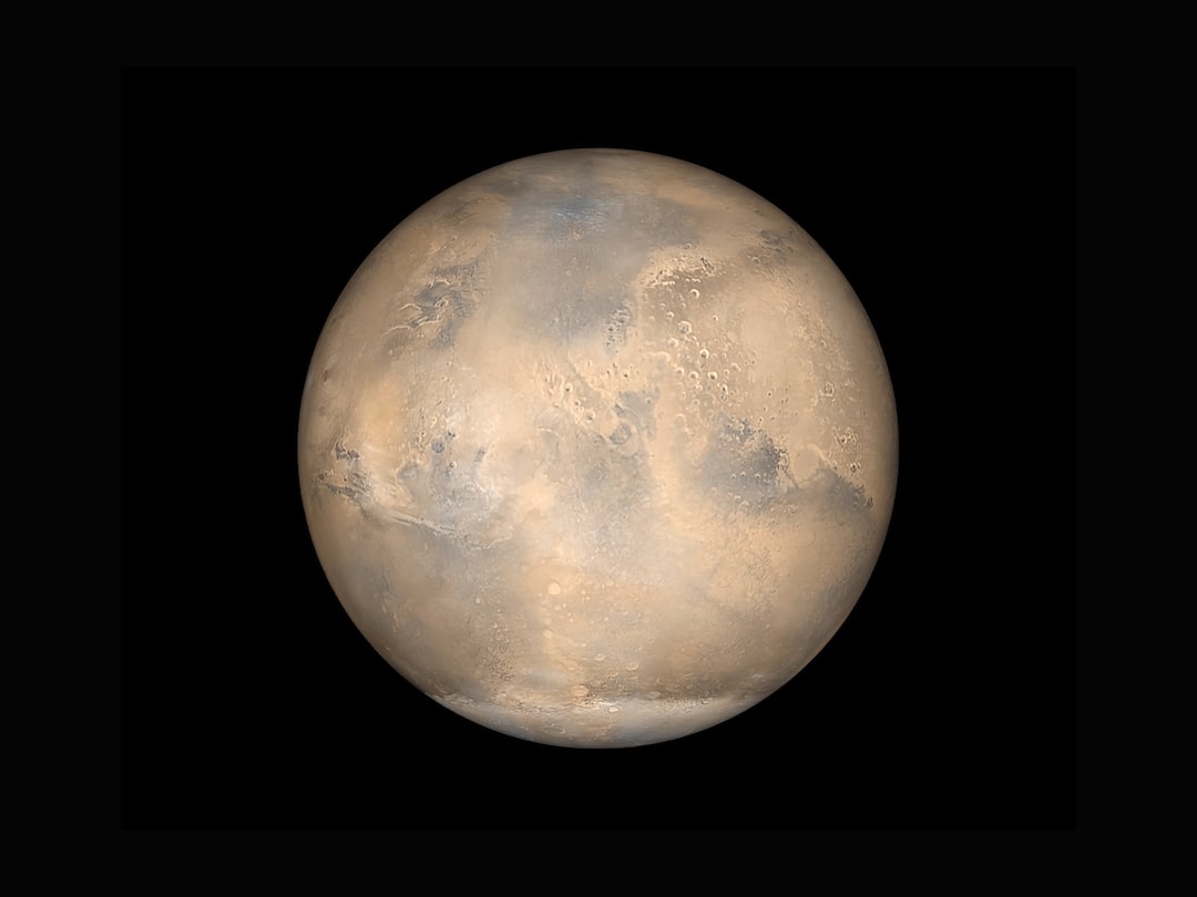 Mars on a black background