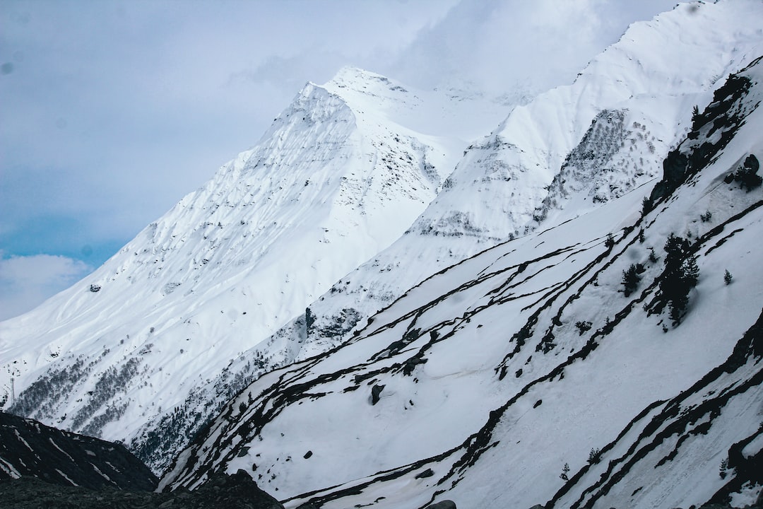 a snow covered mountain with a sky background