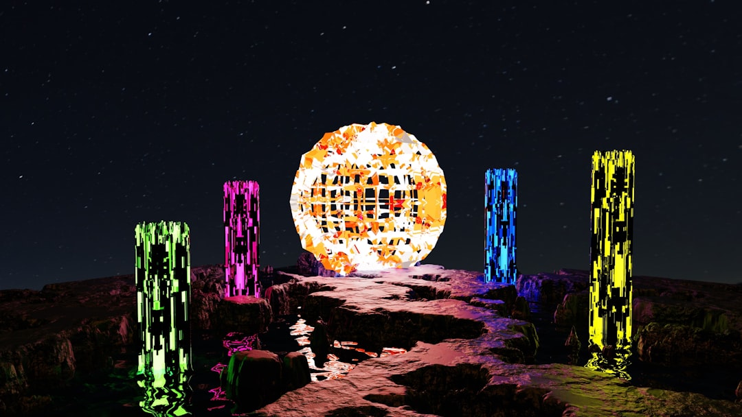 a group of lights that are on top of a hill