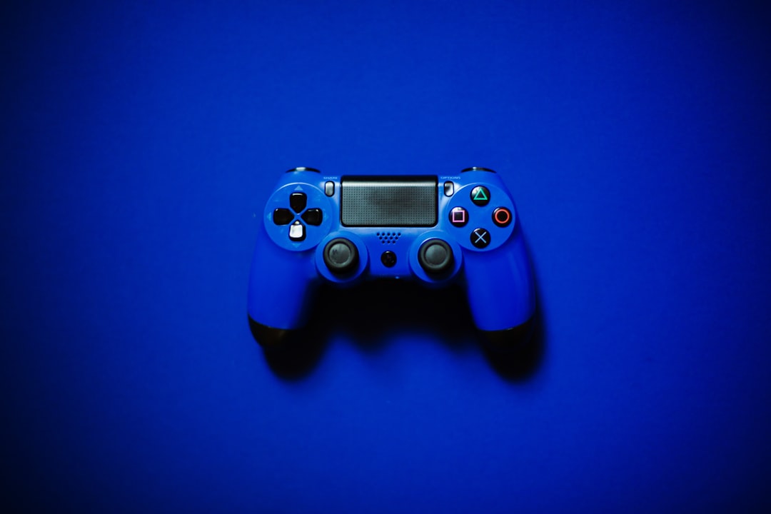 blue sony ps 4 game controller