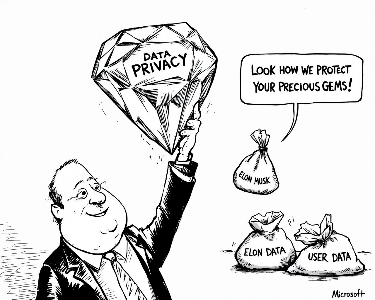 Microsoft, Musk et les Mystères de la Donnée : un Drôle de Trio