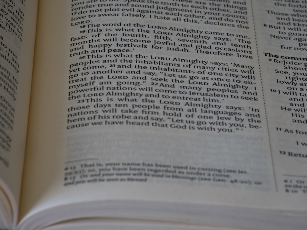 a close up of an open book with words on it