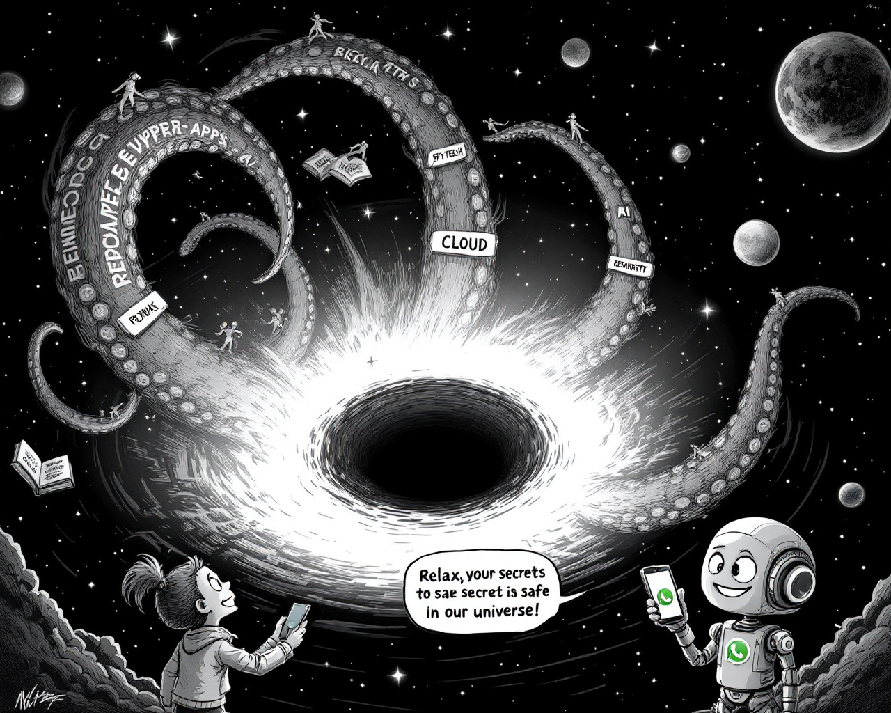 De l'univers à l'UI : entre trou noir, nuage électrique et super-app sœur Anne