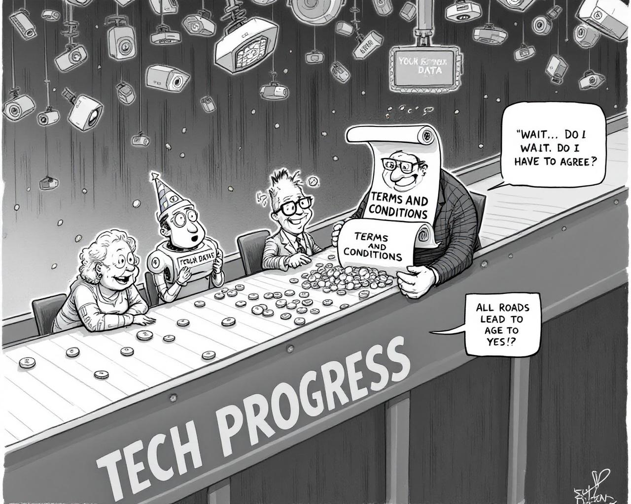 “Privés d’intimité, rémunérés d’illusions : la technologie vous remercie de votre participation !”