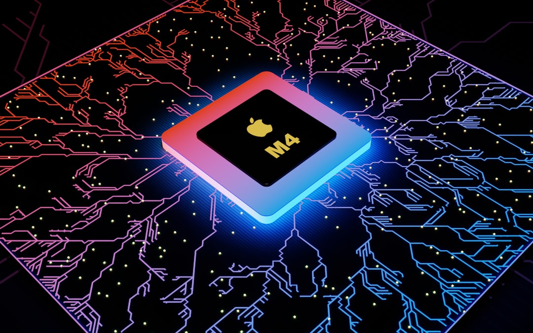 a computer chip with an apple logo on it