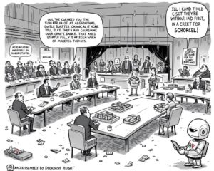 Robots sur les trottoirs, marionnettes au sommet — comment la tech digitalise la mascarade