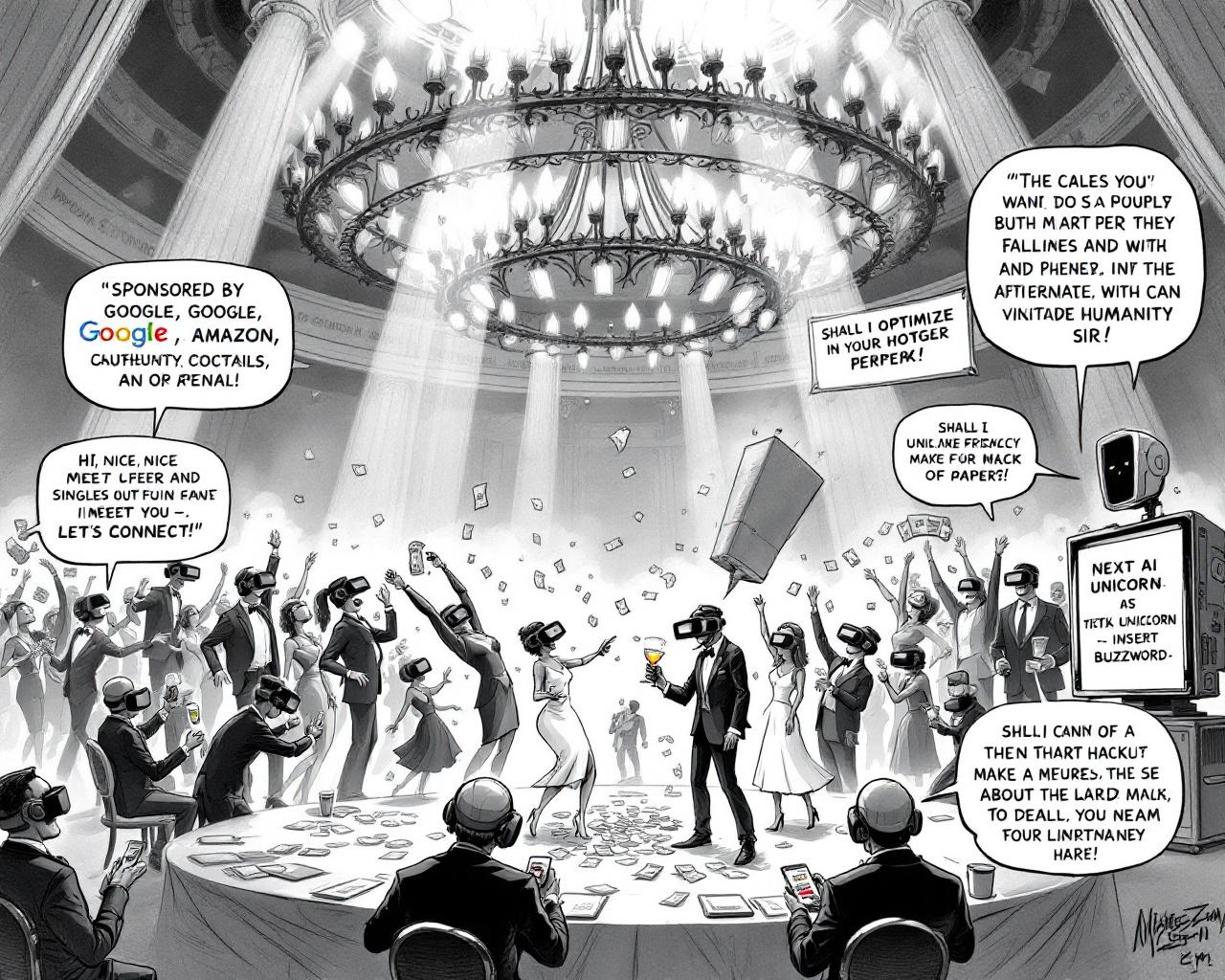 Quand la Tech se Parodie Elle-Même : IA, Bal des Milliardaires et Drames de la Rencontre Numérique