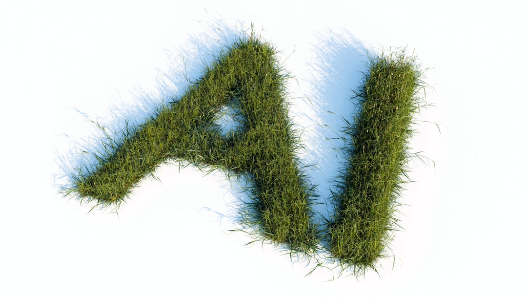 The letters ai made of green grass