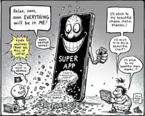 Le chaos des super apps : scroll infini, orthographe défaillante et résistants du Kindle